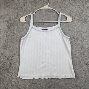 American Eagle AE Vintage Y2K Floral Lace Trim Tank Top Sz Medium Strappy Babyd